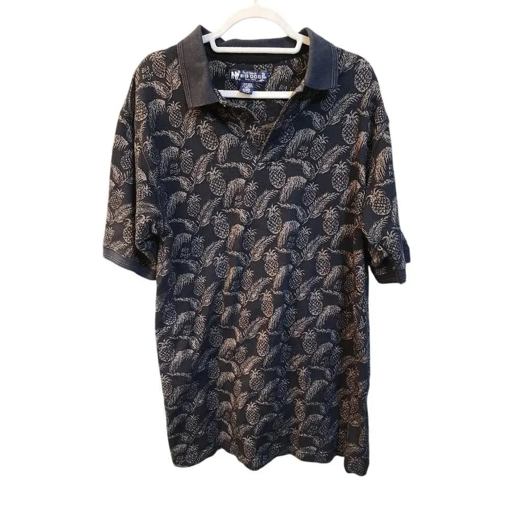 Men's Big Dogs Jacquard Pineapple Polo XL